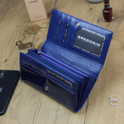 Portfel damski skórzany PELLUCCI SH-106 Niebieski