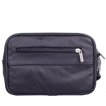 Saszetka skórzana KEMER 016 Czarna - min. zamówienie 20 / 50 / 100 szt.