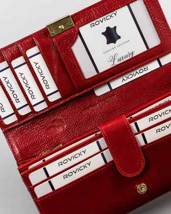 Elegancki, duży portfel damski ze skóry naturalnej