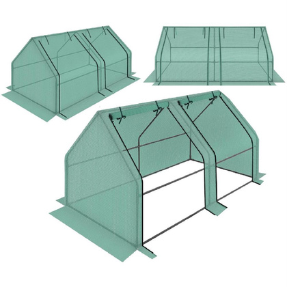 SZKLARNIA TUNEL OGRODOWY MINI ZIELONY DO SAŁATY 180x90x90CM