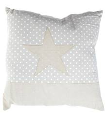 Poduszka beżowa w groszki z gwiazdą 40x40 cm
