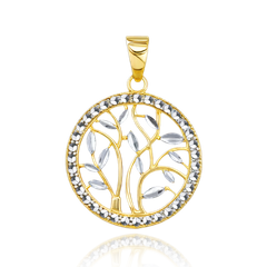 MINET Złoty wisiorek drzewo życia dwukolorowy Au 585/1000 1,15g