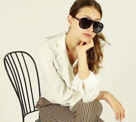 Luksusowe okulary przeciwsłoneczne MAZZINI ROUND FASHION czarny - min. zamówienie 20 / 50 / 100 szt.