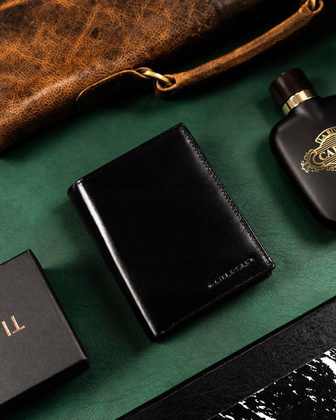 Zestaw prezentowy skorzany portfel meski i brelok