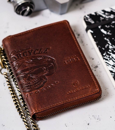 Skórzany portfel męski na zamek