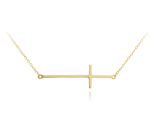 MINET Naszyjnik srebrny pozłacany KRYŻYK