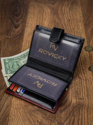 Pionowy portfel męski dwukolorowy, skóra naturalna hq