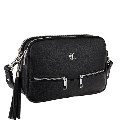 Torebka skórzana Canaletto z frędzlem i ozdobnymi zamkami – klasyka i funkcjonalność na co dzień TD725