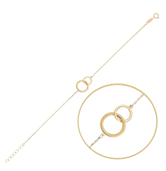 MINET Złota bransoletka połączone obrączki Au 585/1000 0,95g