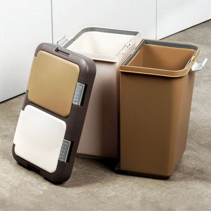 Kosz do segregacji śmieci z pokrywą na odpady 2x10 l