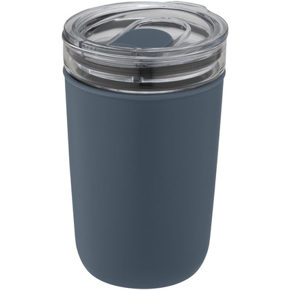 Szklany kubek Bello o pojemności 420 ml z zewnętrzną ścianką z plastiku z recyklingu