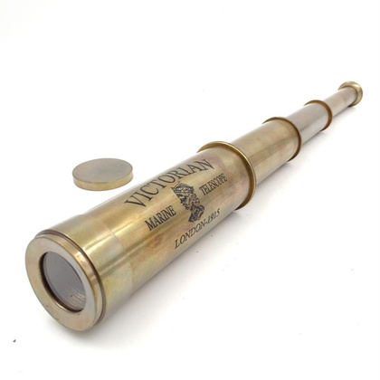 Wiktoriańska luneta mosiężna w skórzanym etuiT4P1