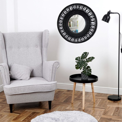 Lustro ścienne czarne 56 cm