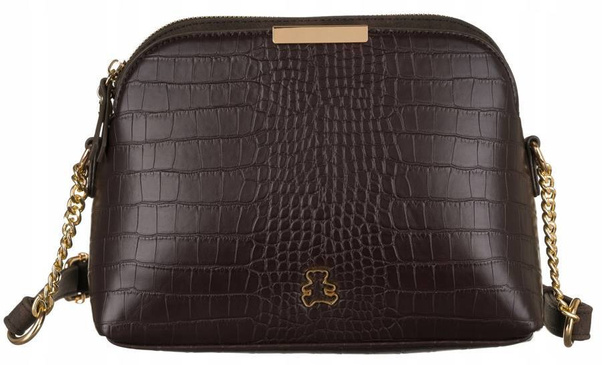 Listonoszka damska ze skory ekologicznej z tloczeniem na wzor skory krokodyla