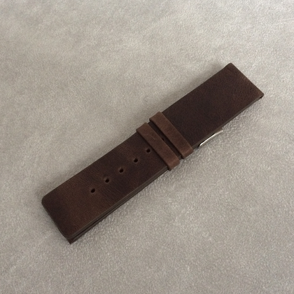 LAVVU Ciemnobrązowy gładki pasek PLAIN z luksusowej skóry Top Grain - 24