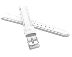 MINET Biały szyty pasek z luksusowej skóry Top Grain - 16