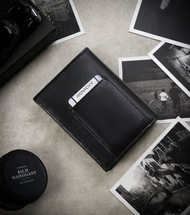 Skorzany portfel na karty i ochrona RFID Protect