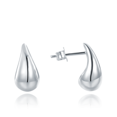 MINET Nowoczesne srebrne kolczyki krople