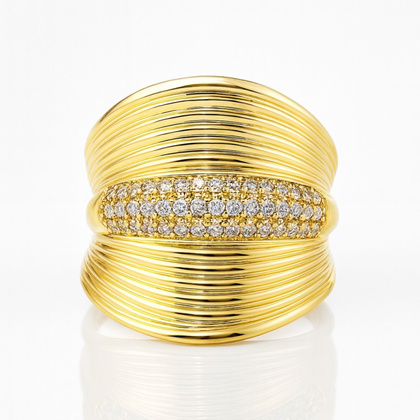 Pierścionek pozłacany stal chirurgiczna platerowana złotem PST966, Rozmiar pierścionków: US7 EU14