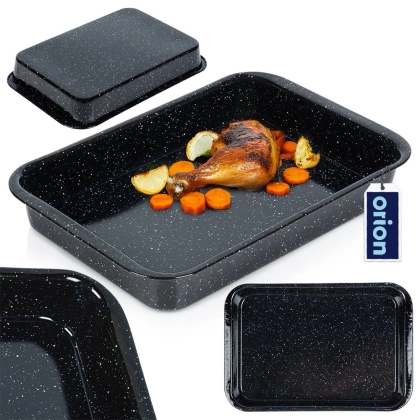 Brytfanna emaliowana blacha forma do pieczenia mięsa ciasta 35,5x24x5 cm 3 l