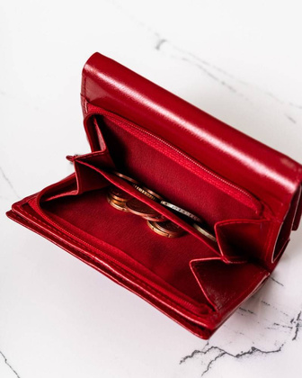 Skórzany portfel z podwójną przegrodą na bilon