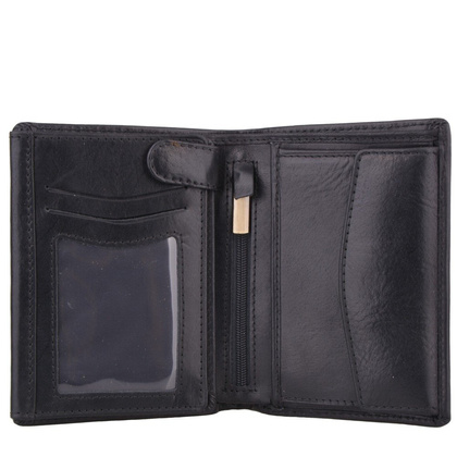 Portfel męski skórzany KEMER 012 Czarny - min. zamówienie 20 / 50 / 100 szt.