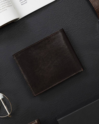 Portfel męski ze złotym akcentem Rovicky Brązowy