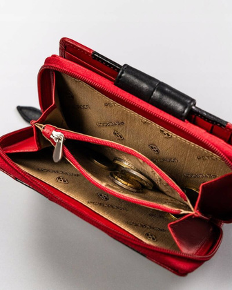 Skorzany portfel damski na zatrzask