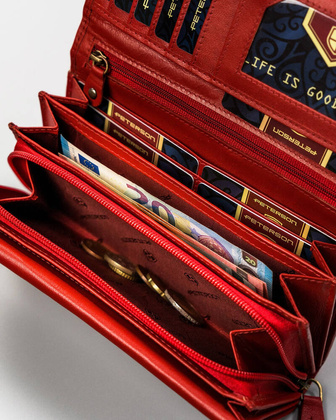 Skorzany portfel damski na karty