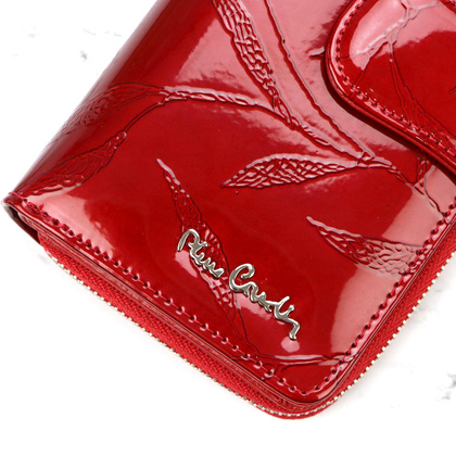 PIERRE CARDIN Skórzany portfel damski, czerwony