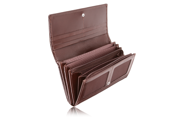 Duży skórzany portfel damski KEMER VOOC PPD5 Czerwony