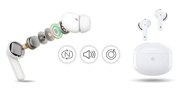 Słuchawki bezprzewodowe Giewont RealSound PRO ANC ENC GWS800-2 Białe