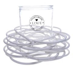 Świecznik w wiklinie duży " sweet home"