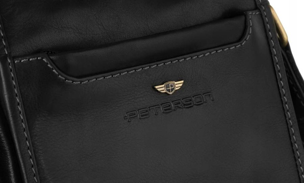 Skorzana listonoszka meska na ramie