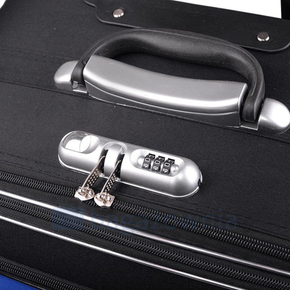 Mała kabinowa walizka PELLUCCI RGL 773 S Czarno Niebieska