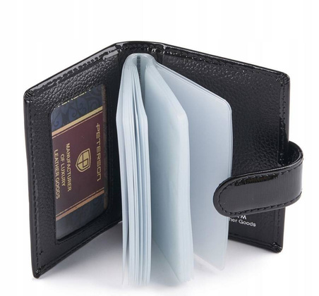 Etui na dokumenty z lakierowanej skóry Peterson Czarne