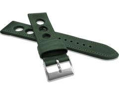 LAVVU Perforowany zielony szyty pasek VINTAGE z luksusowej skóry Top Grain - 22