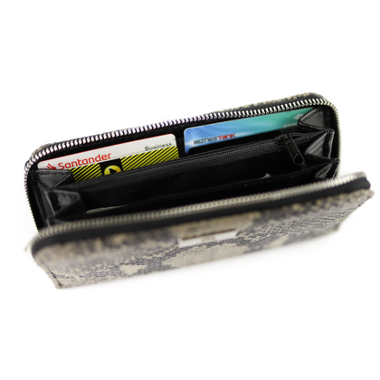 P-02 Portfel skórzany Korona - print wężowy szary KEMER