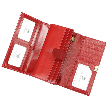 Portfel damski skórzany PELLUCCI NL-102 czerwony