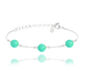 MINET Srebrna bransoletka z zielonymi opalami