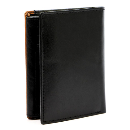 Skórzany składany pojemny męski portfel od Nordee REIN N4 czarny