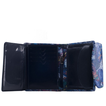 Portfel damski skórzany KEMER 009D Granatowy - min. zamówienie 20 / 50 / 100 szt.