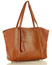 Shopper bag skórzana torebka na ramię trapez - MARCO MAZZINI brąz camel - min. zamówienie 20 / 50 / 100 szt.