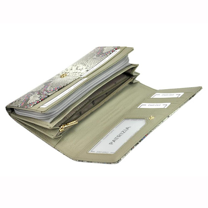 Portfel damski skórzany PELLUCCI SN-106 RFID Popiel / Pomarańcz