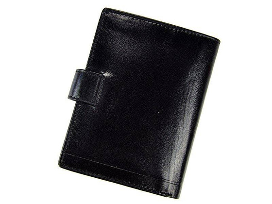 Skórzany portfel na karty z eleganckimi przeszyciami