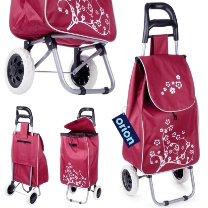 Wózek torba na zakupy na kółkach bordowa 30 l 25 kg