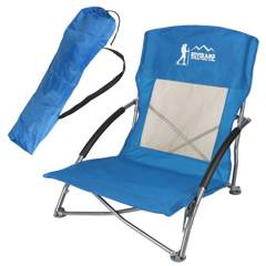 Fotel turystyczno plażowy z podłokietnikami 55x58x64 składany niebieski
