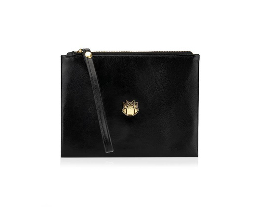 Skórzana kosmetyczka damska FK04 Solier czarna - min. zamówienie 20 / 50 / 100 szt.