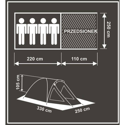 NAMIOT 4 OSOBOWY COMFORT 330x250x105CM ENERO CAMP