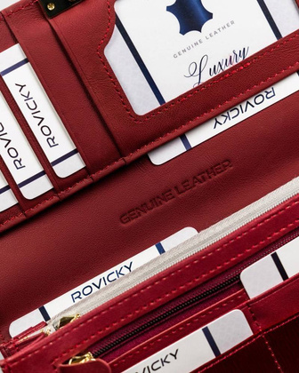 Portfel damski z lakierowanej skóry naturalnej zamykany na zatrzask